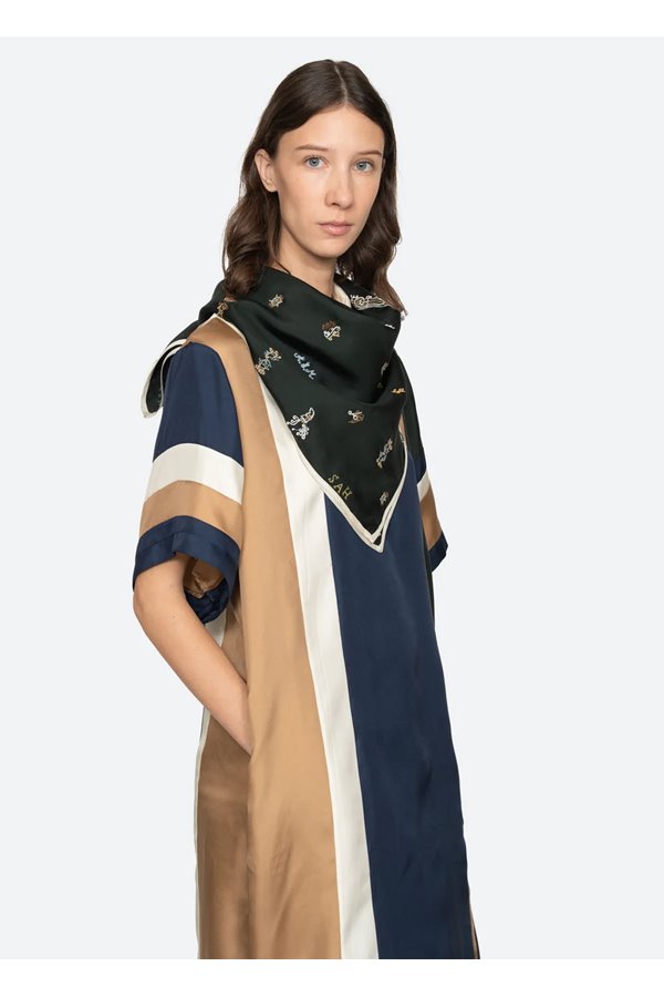 Sea NY Juliet Embroidered Scarf Green 