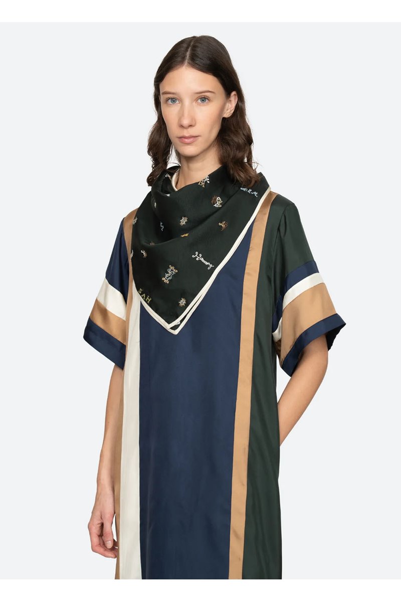 Sea NY juliet embroidered scarf green  detail