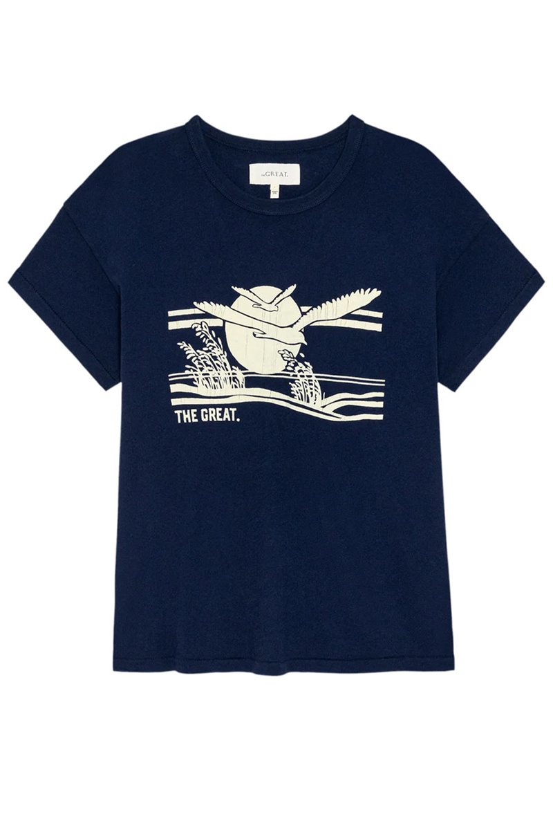 The Great the boxy tee everglade navy back
