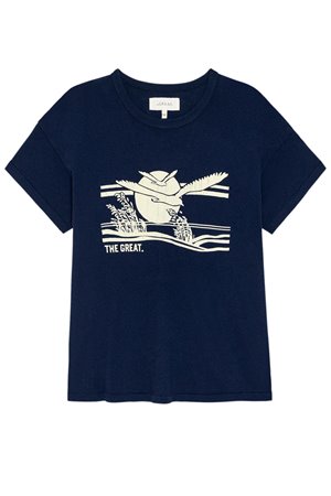 The Great the boxy tee everglade navy back