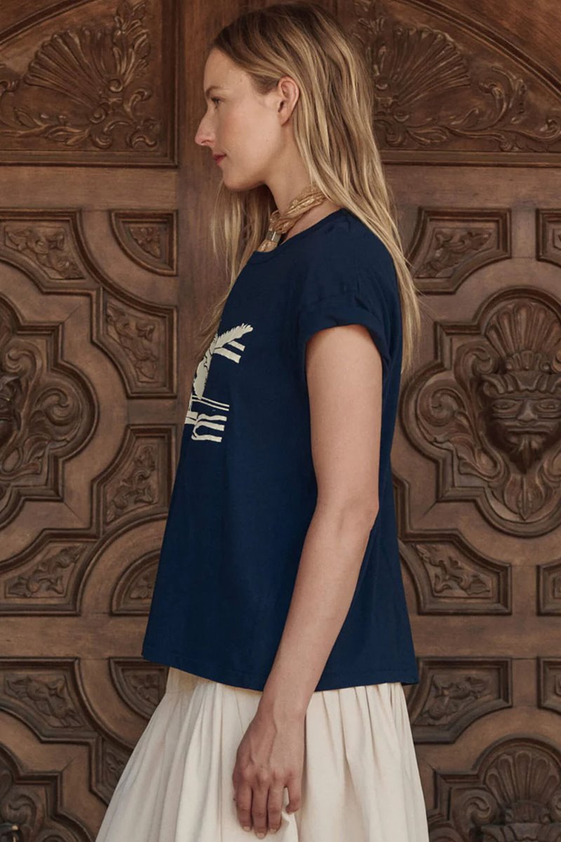 The Great the boxy tee everglade navy side