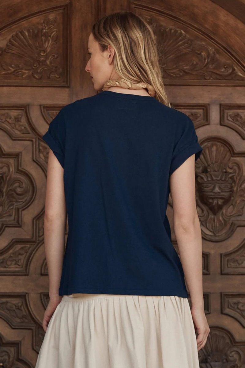 The Great the boxy tee everglade navy detail