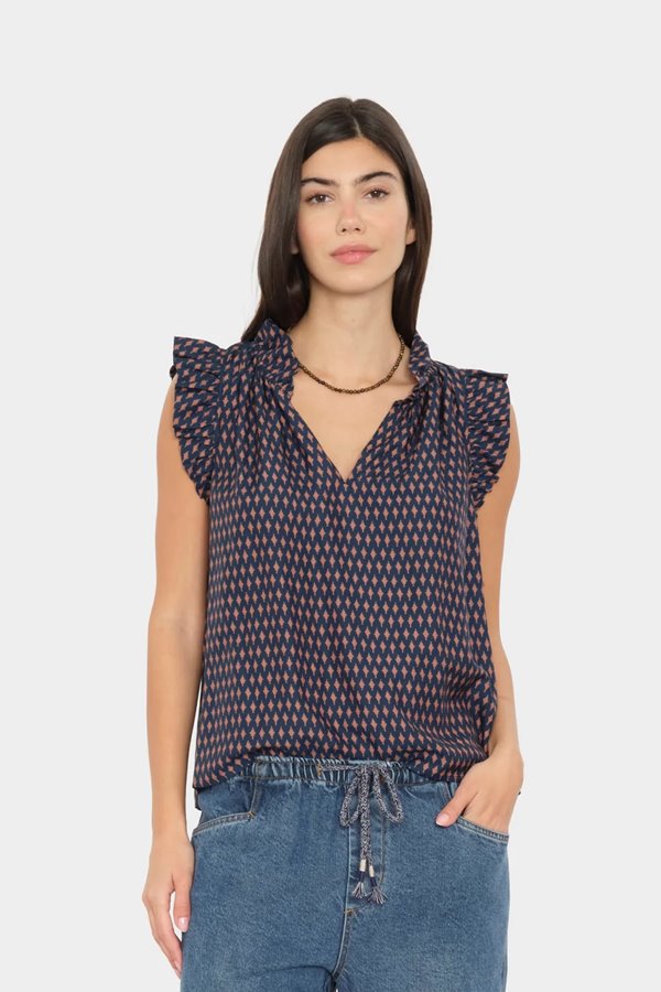 Xirena  Bex Top Navy Diamond