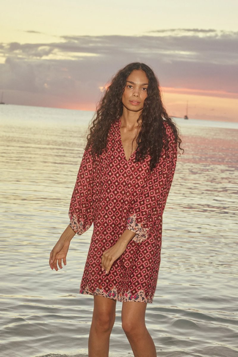 Natalie Martin maria dress mosaic spice detail