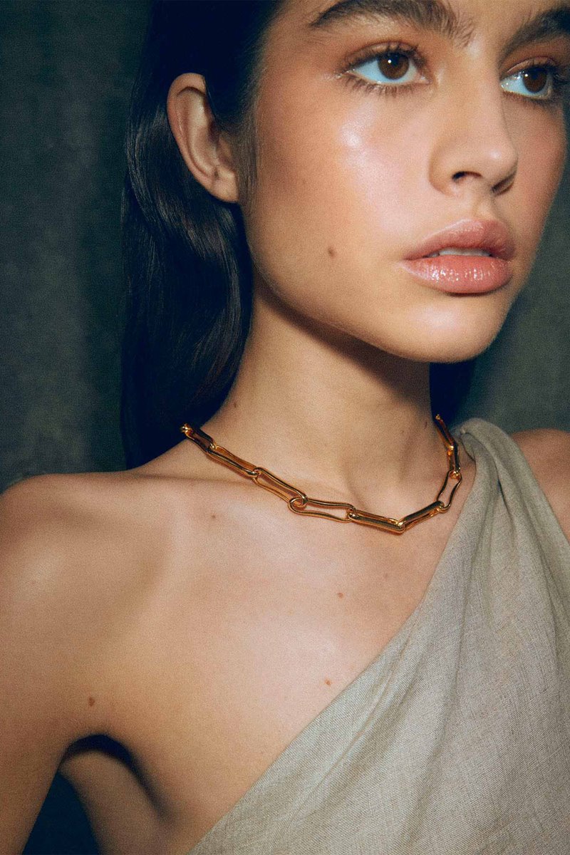 Shyla  chunky link necklace gold back
