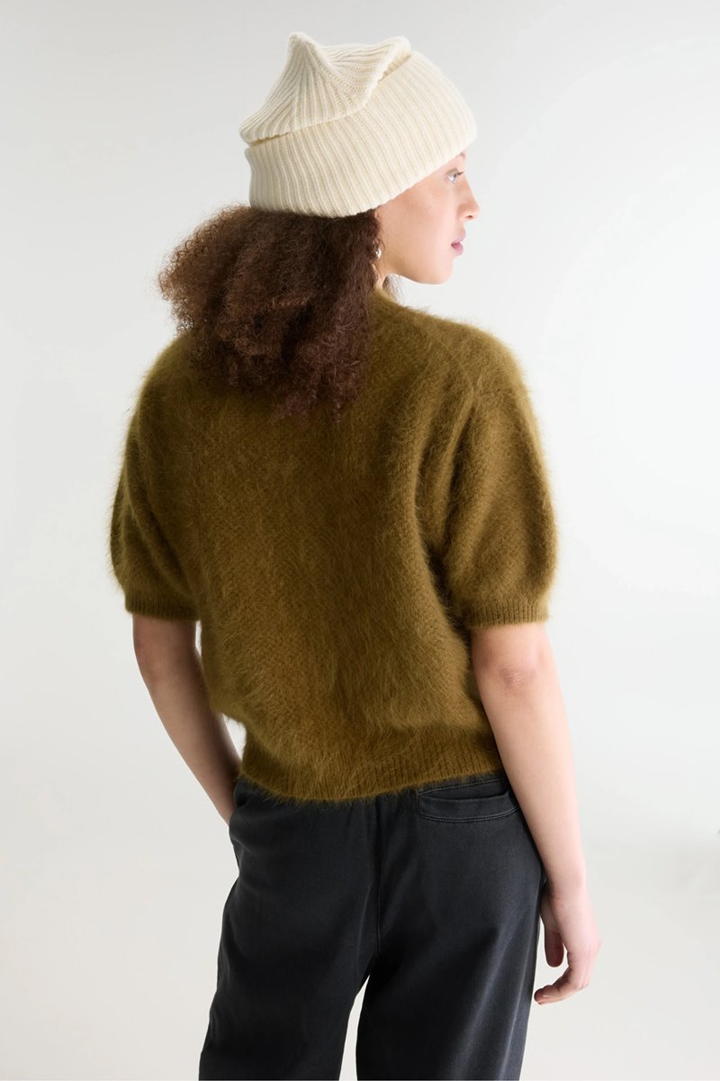 Bellerose darza short sleeve knit tabac side