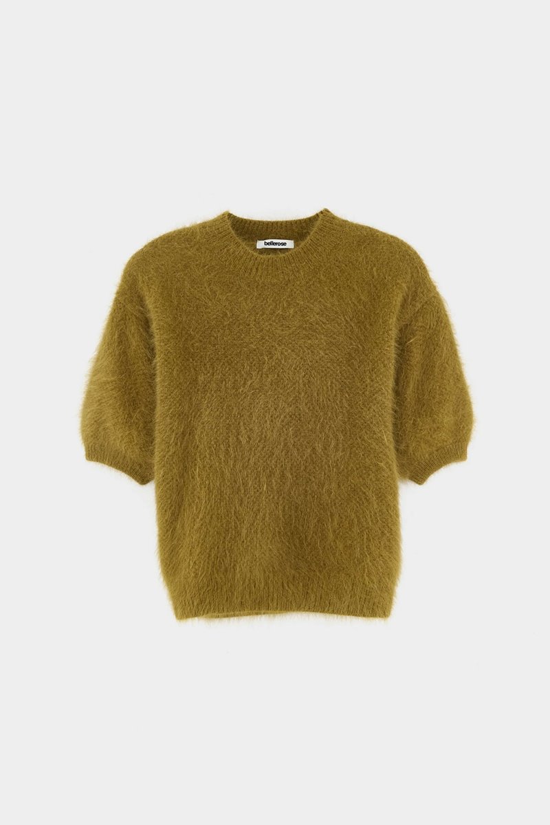 Bellerose darza short sleeve knit tabac back