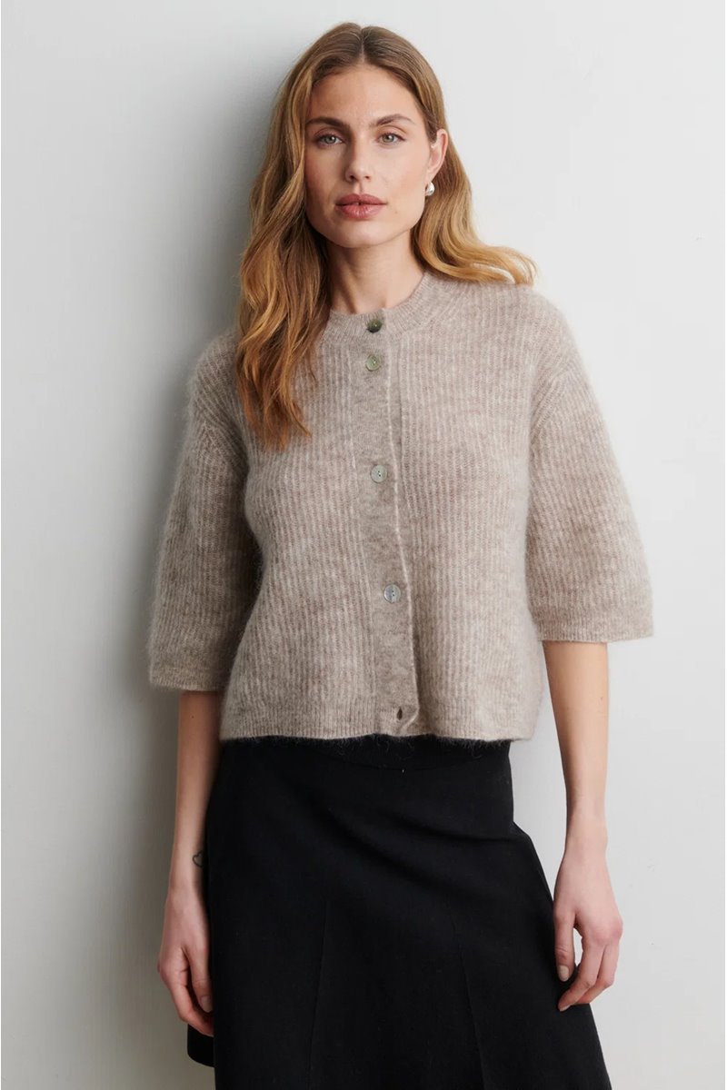 Second Female andrea rib cardigan light beige