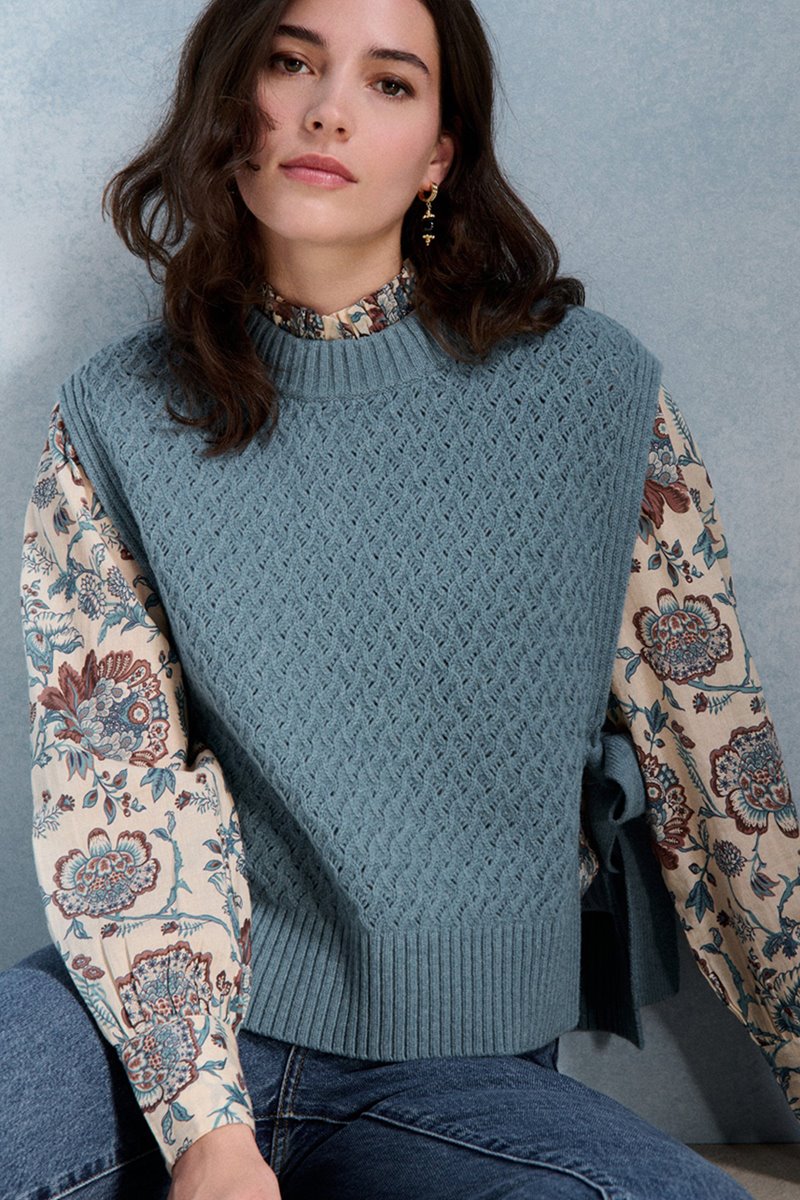 Petite Mendigote tabatha blouse ecru floral back