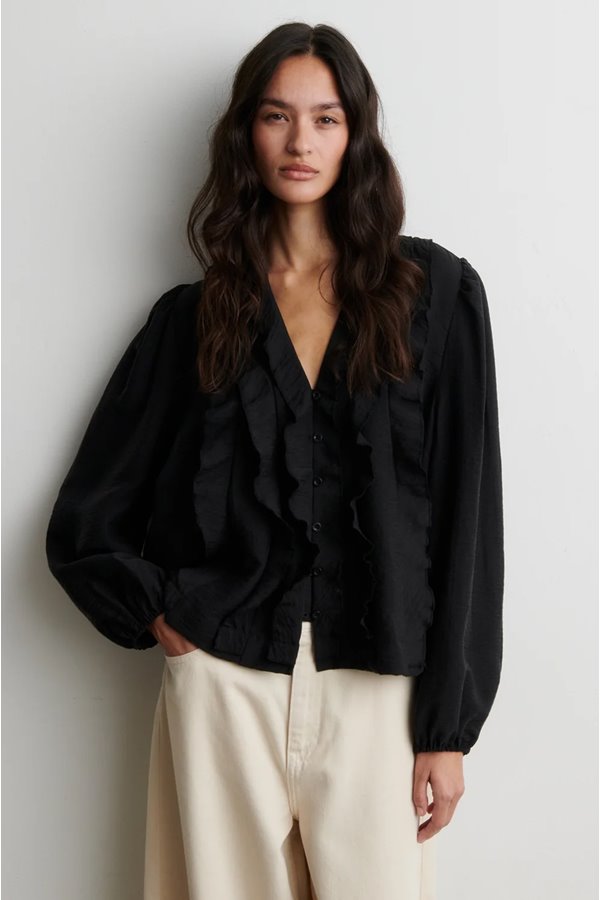 Second Female rayna frill blouse black