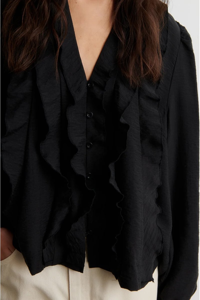Second Female rayna frill blouse black back