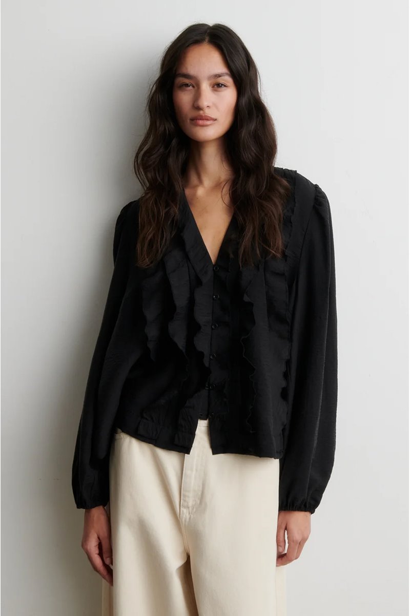Second Female rayna frill blouse black side