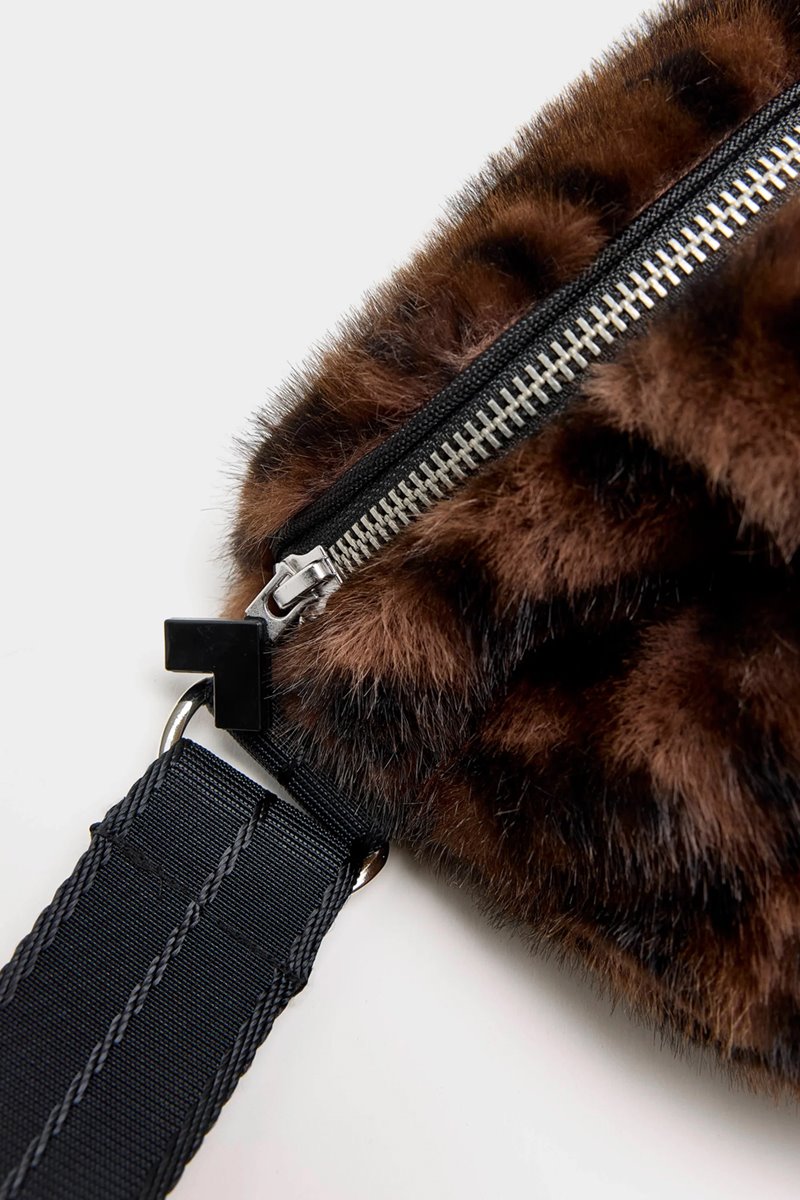 Bellerose joswell muff bag brown leopard detail