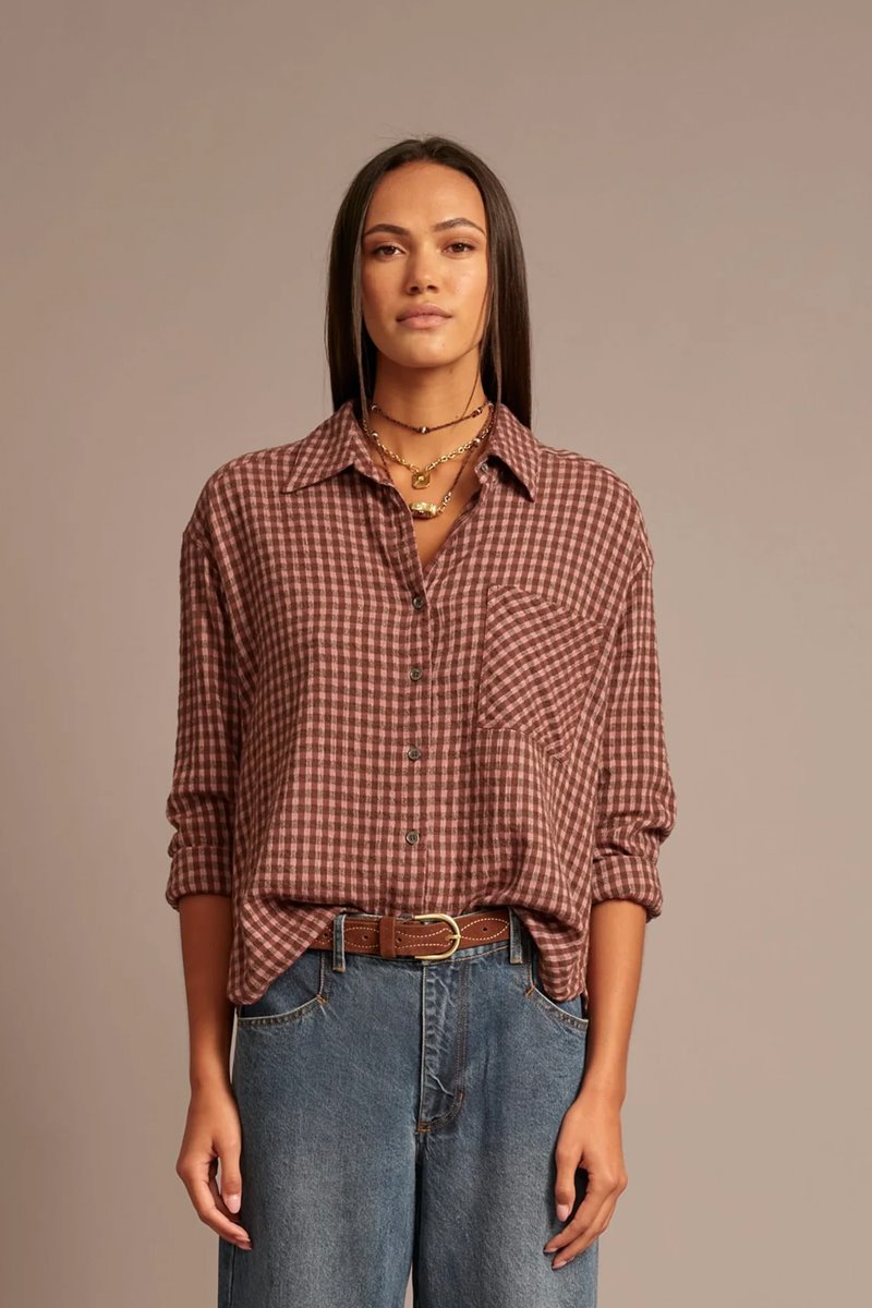 Xirena  jordy shirt bourbon rose side