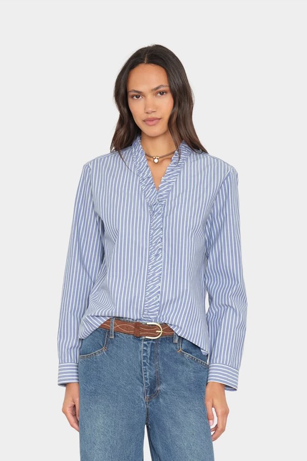 Xirena  Kayde Shirt Blue Pine Stripe