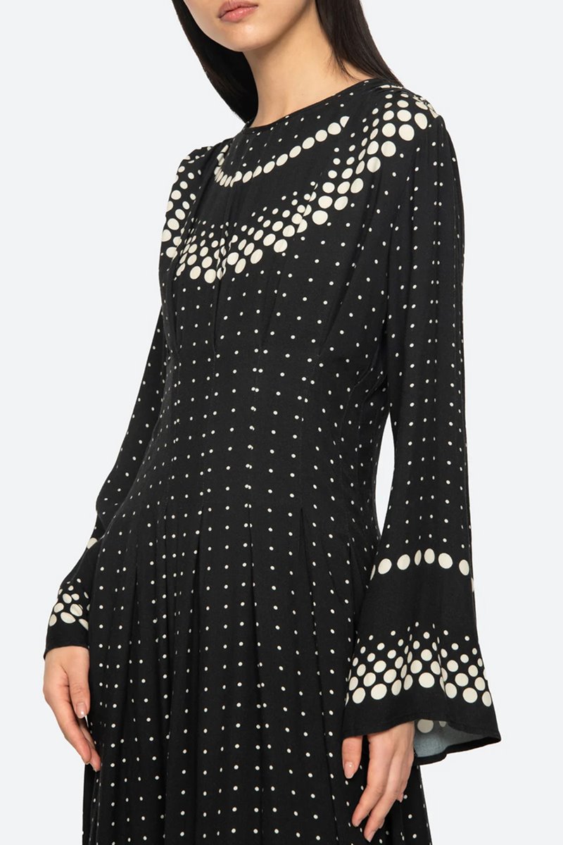 Sea NY elly polka dot dress back