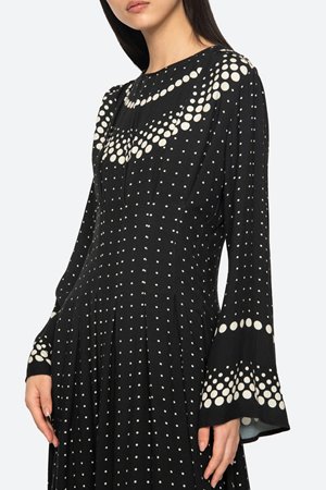 Sea NY elly polka dot dress back