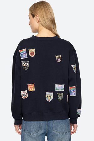 Sea NY davis patchwork sweatshirt navy back