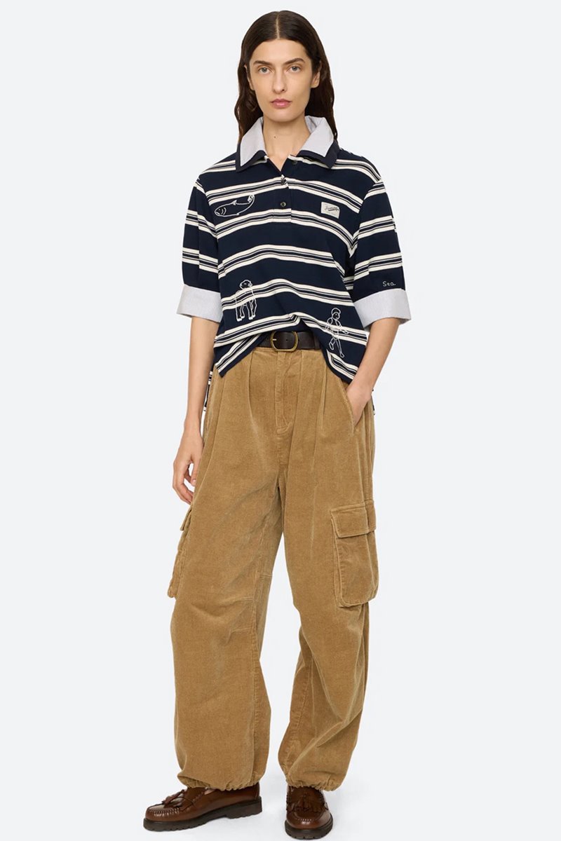 Sea NY mina novelty polo detail