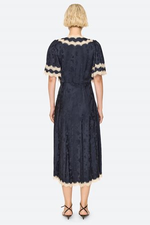 Sea NY shay lace midi dress navy back