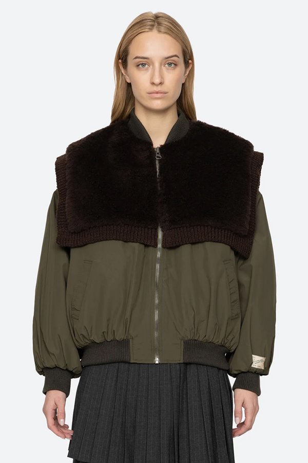 Sea NY Marta Faux Fur Bomber