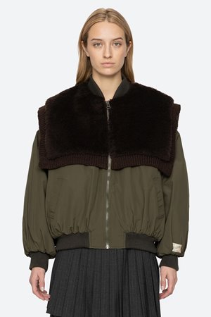 Sea NY marta faux fur bomber