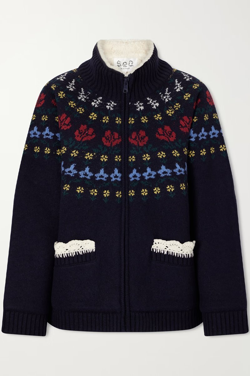 Sea NY preston knit sherpa lined jacket