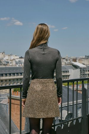 Petite Mendigote mania polo neck charcoal  back