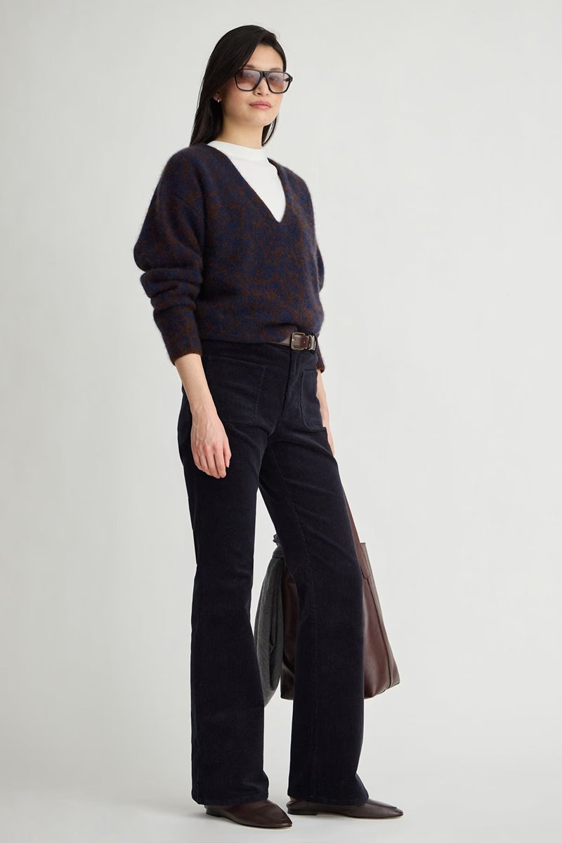 Apiece Apart charle flare trouser navy side