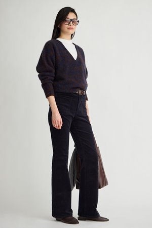 Apiece Apart charle flare trouser navy side