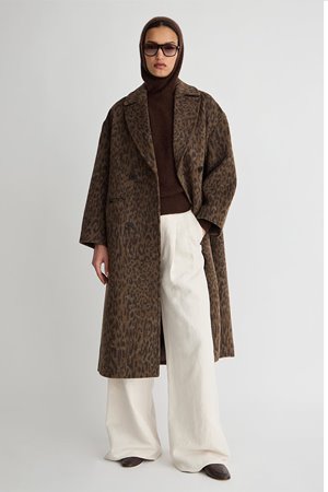 Apiece Apart matta oversized coat leopard