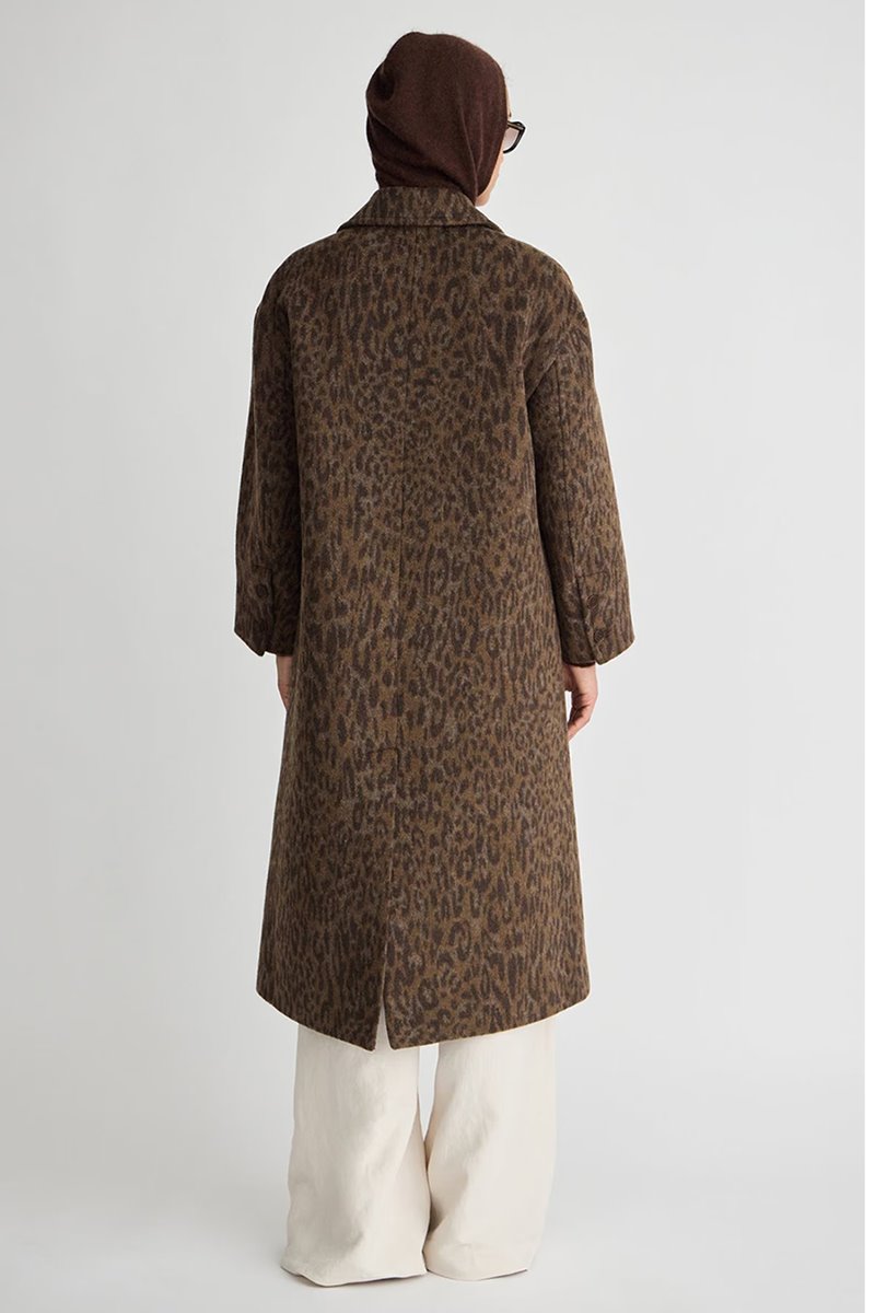Apiece Apart matta oversized coat leopard back