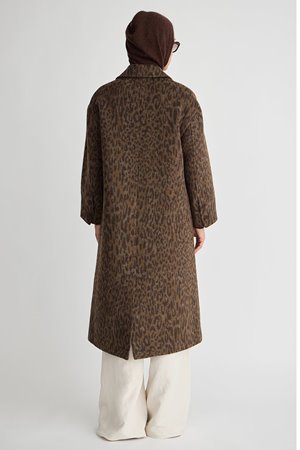 Apiece Apart matta oversized coat leopard back