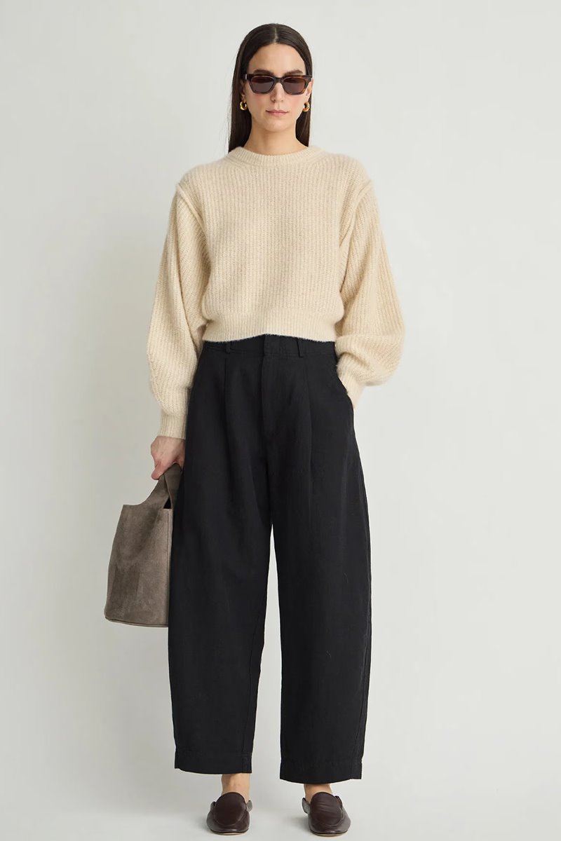 Apiece Apart petite bari crop trouser black