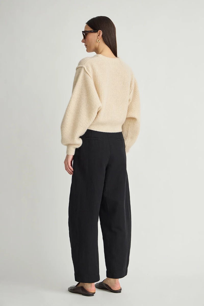 Apiece Apart petite bari crop trouser black back
