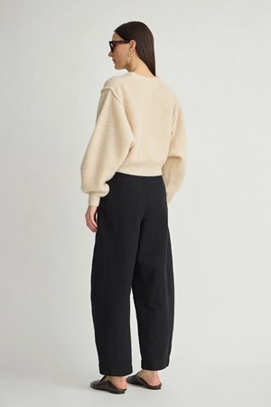 Apiece Apart petite bari crop trouser black back