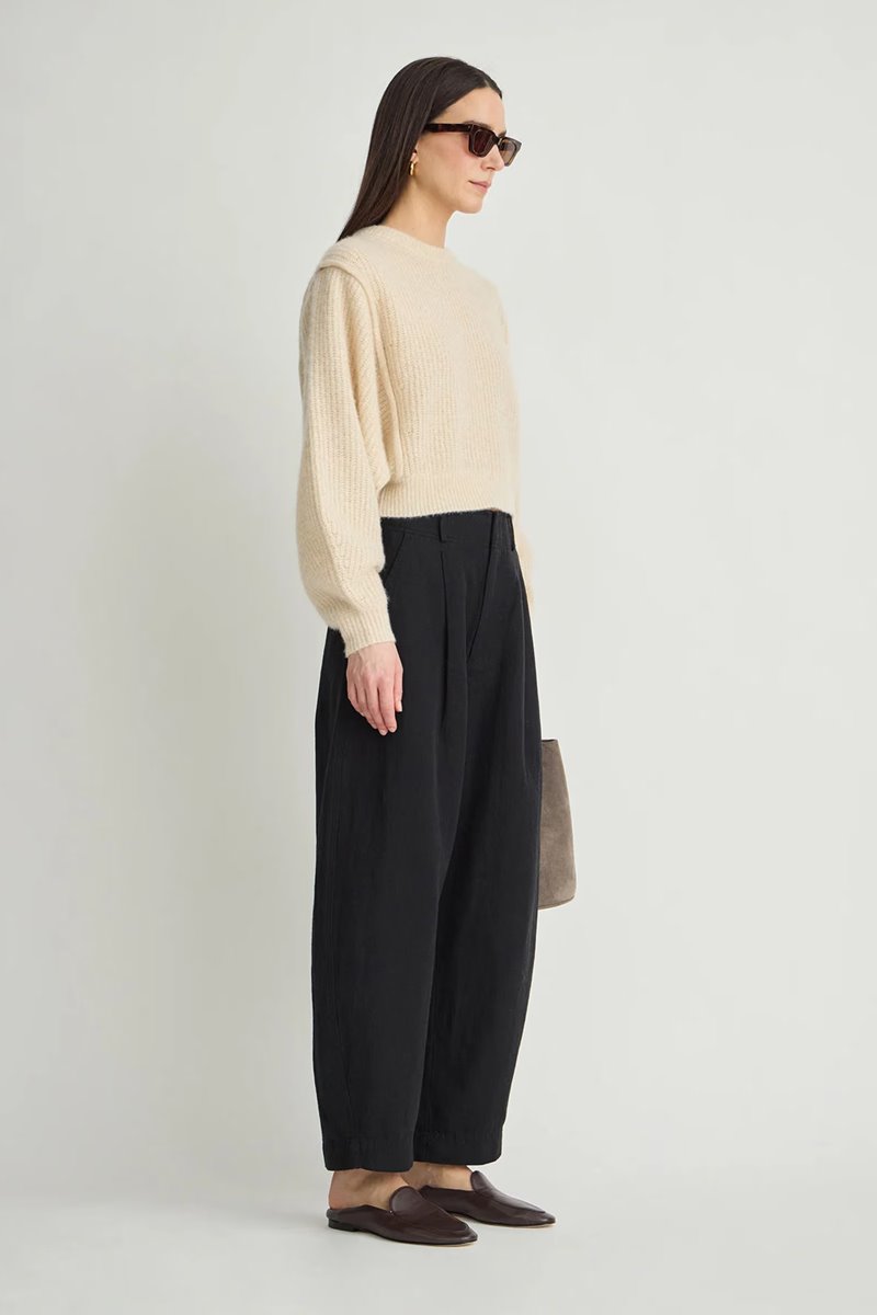 Apiece Apart petite bari crop trouser black side