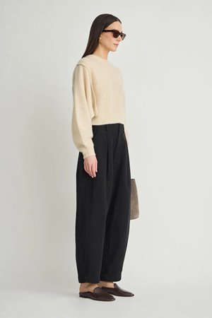 Apiece Apart petite bari crop trouser black side