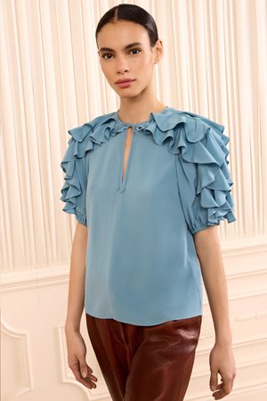 Ulla Johnson josephine silk top heron side