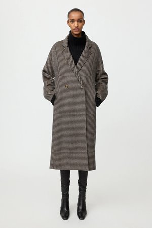 Soft Goat oversized houndstooth coat 