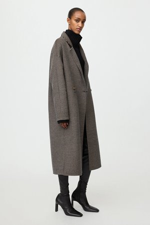 Soft Goat oversized houndstooth coat  side