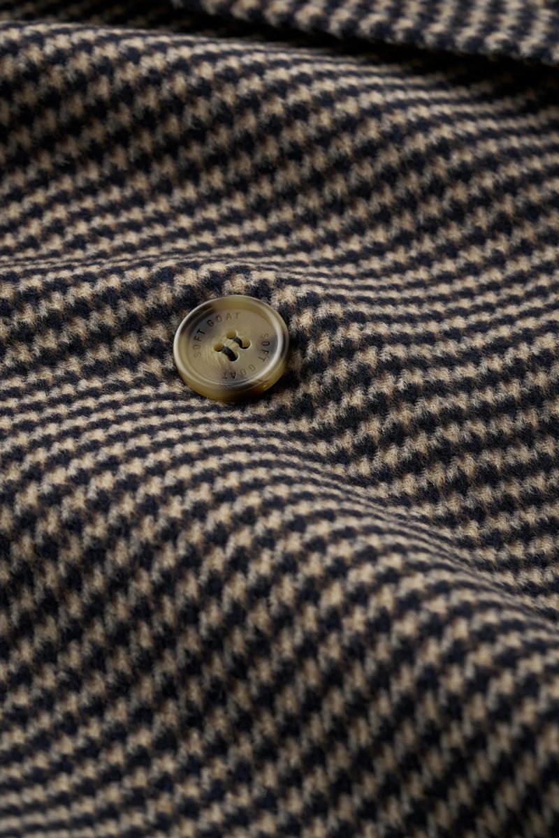Soft Goat oversized houndstooth coat  model