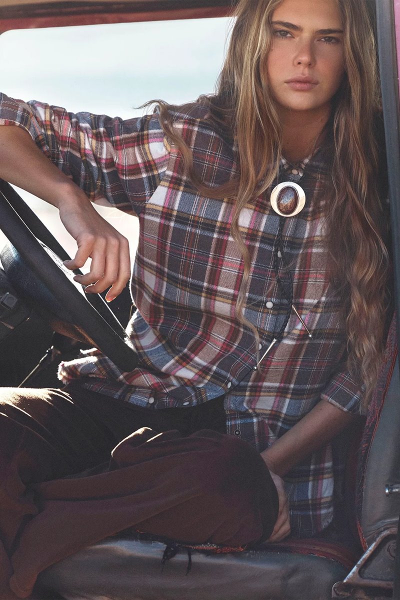 Xirena  beau shirt flannel canyon brown side