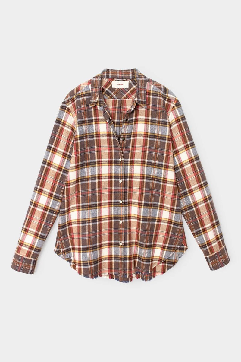 Xirena  beau shirt flannel canyon brown detail