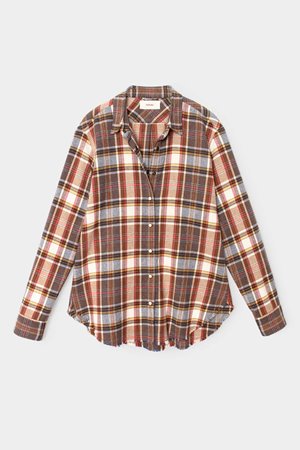 Xirena  beau shirt flannel canyon brown detail