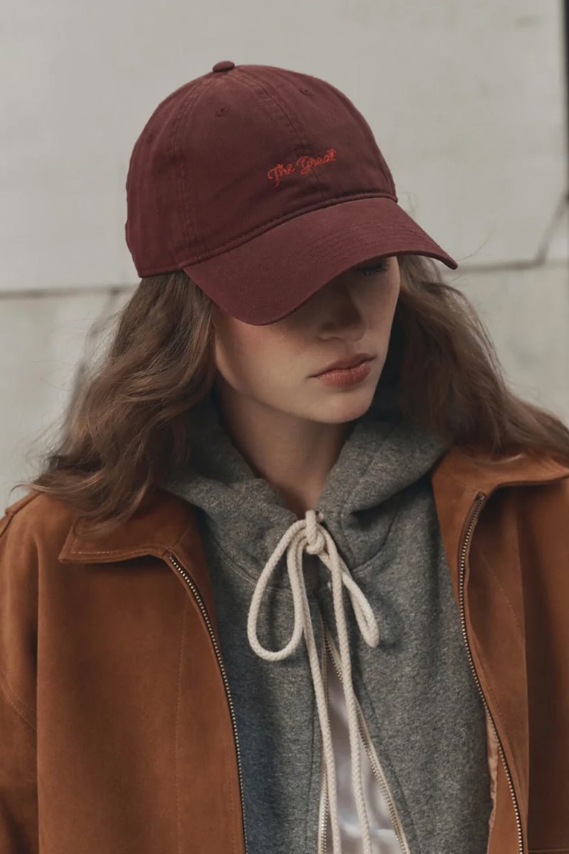 The Great the baseball hat maroon detail