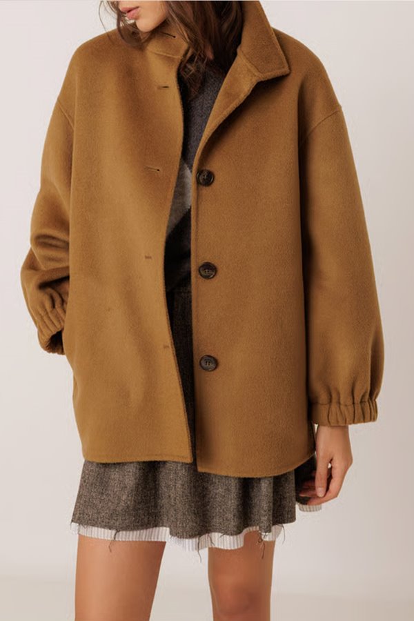 Indi & Cold  oversized wool jacket camel