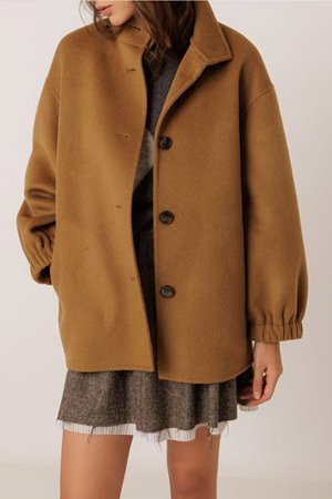 Indi & Cold  oversized wool jacket camel