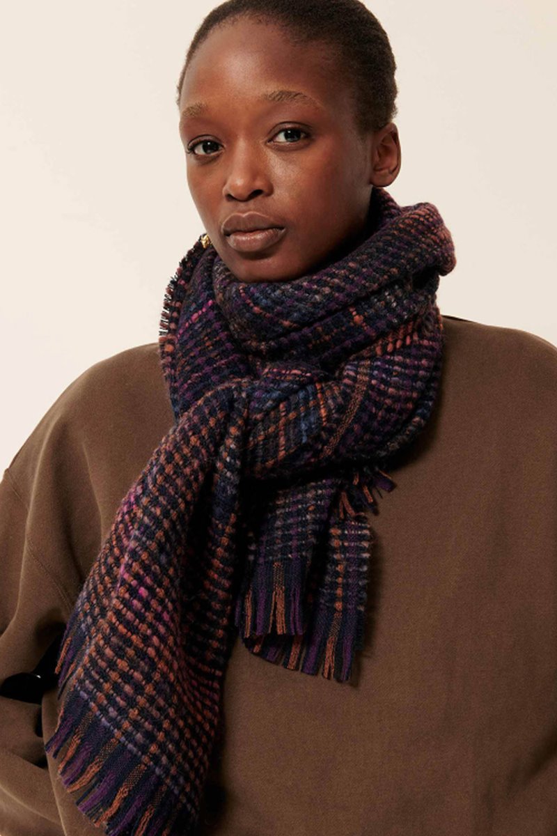 Sessun pio niu scarf ruby blue back