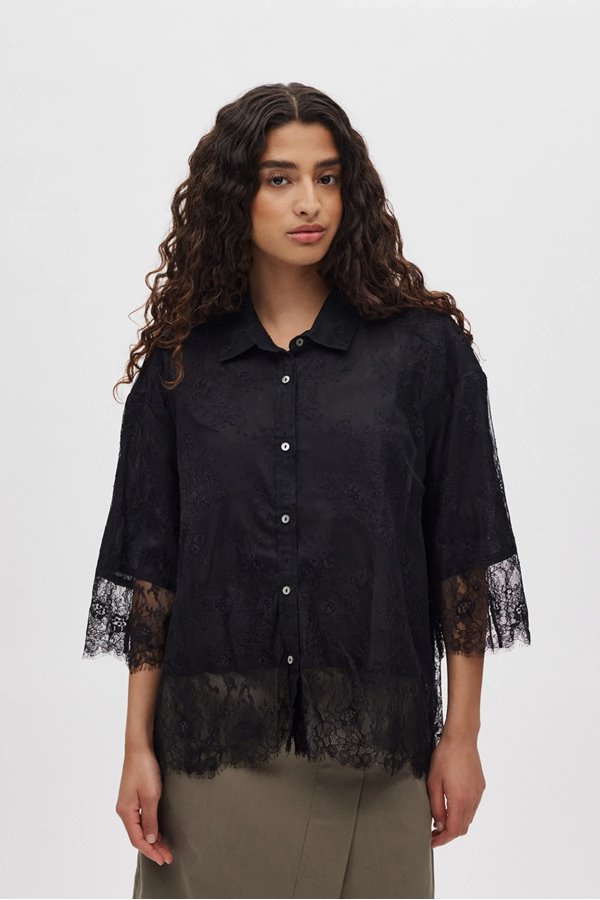 Rabens Saloner Laced Shirt Black
